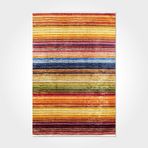 Ruby Çizgili Sarı Pamuk Dikdörtgen Pamuk Makinada Yıkanabilir Kaymaz Taban Dijital Makine Baskı Salon Halı-I-Cr-Printed Carpet-2113PC-200x250