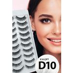 ruby face Doğal Görünümlü İpek Bütün 10lu Takma Kirpik Seti- 10 Çift Gerçek Takma Kirpik- Model: D10