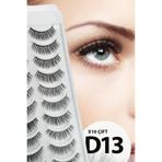 ruby face Doğal Görünümlü İpek Bütün 10lu Takma Kirpik Seti- 10 Çift Gerçek Takma Kirpik- Model: D13