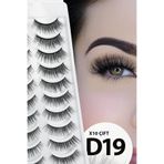 ruby face Doğal Görünümlü İpek Bütün 10lu Takma Kirpik Seti- 10 Çift Gerçek Takma Kirpik- Model: D19