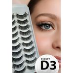 ruby face Doğal Görünümlü İpek Bütün 10lu Takma Kirpik Seti- 10 Çift Gerçek Takma Kirpik- Model: D3