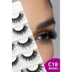 ruby face Doğal Görünümlü İpek Bütün 5li Takma Kirpik Seti- 5 Çift Gerçek Takma Kirpik- Model: C18