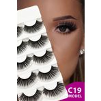 ruby face Doğal Görünümlü İpek Bütün 5li Takma Kirpik Seti- 5 Çift Gerçek Takma Kirpik- Model: C19