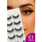ruby face Doğal Görünümlü İpek Bütün 5li Takma Kirpik Seti- 5 Çift Gerçek Takma Kirpik- Model: C1