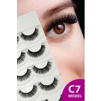 ruby face Doğal Görünümlü İpek Bütün 5li Takma Kirpik Seti- 5 Çift Gerçek Takma Kirpik- Model: C7