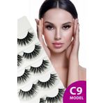 ruby face Doğal Görünümlü İpek Bütün 5li Takma Kirpik Seti- 5 Çift Gerçek Takma Kirpik- Model: C9