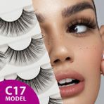 Rubyface Doğal Görünümlü İpek Bütün 5li Takma Kirpik Seti- 5 Çift Gerçek Takma Kirpik- Model: C17