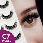 Rubyface Doğal Görünümlü İpek Bütün 5li Takma Kirpik Seti- 5 Çift Gerçek Takma Kirpik- Model: C7