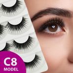 Rubyface Doğal Görünümlü İpek Bütün 5li Takma Kirpik Seti- 5 Çift Gerçek Takma Kirpik- Model: C8