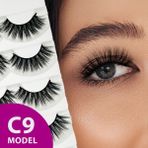 Rubyface Doğal Görünümlü İpek Bütün 5li Takma Kirpik Seti- 5 Çift Gerçek Takma Kirpik- Model: C9