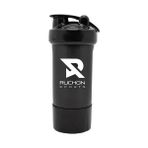Ruchon Nutrition Smart Shaker 500 ml - Protein Karıştırıcı Sporcu Suluk - Siyah