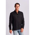 Ruck & Maul Erkek Keten Gömlek 24865-9000 Nero - 3XL