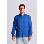 Ruck & Maul Erkek Keten Gömlek 24865-952 Surf Blue - 3XL