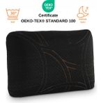 Rudu Ortopedik, Siyah Kılıf Visco Visko Bütün Sünger Yastık 60 x 40 x 15 cm 1250 gr Omuz/boyun Destekli - 60 x 40 x 15 cm