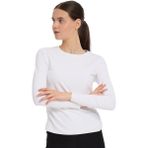 Ruffle Kadın Beyaz Günlük Stil T-Shirt 25KK1030-KBYZ - M