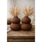rufhomedesign 2’li Modern Şık Bohem 12 cm Vazo Pinterest Pampas Vazosu Dekoratif Salon Aksesuarı Masa Süsü