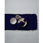 Rufle | Fırfırlı Keten Runner 40 X 110 Cm (Lacivert)