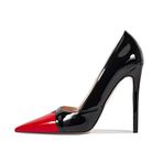 Rugan Dantel Burun Stiletto Slip-On Kadın Ayakkabısı, Yüksek Topuklu El Yapımı Parti Pompaları Kadınlar için Büyük Beden Zhh1032s, Kırmızı 2, 39 EU