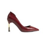 Rugan Kadın Topuklu Stiletto Ayakkabı 9 Cm Altın Kaplama Topuk Vegan Deri Günlük ve Özel Gün Şık Rahat Tasarım (Bordo, EU Ayakkabı Beden Sistemi, Yetişkin, Kadın, Sayısal, Orta, 39)