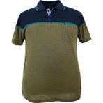 Rugatchi Büyük Beden Erkek Tişört Panolu Pike Polo Yaka Cepli - 3XL - Yeşil