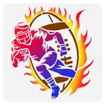Rugby oyuncu şablonu, boyama, 30 × 30 cm, tekrar kullanılabilir şablon, plastik, ateş, futbolcu, spor, kendin yap, el işi, renk şablonu, duvar, ev dekorasyonu, ahşap, yanma, kart günlüğü
