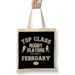 Rugby Union Top Class Rugby Players Are Born In February Bez Çanta Uzun Saplı - Açık Bej - 40 X 40