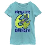 rugrats Kız Çocuğu Küçük, Big Reptar 6. Doğum Günü Tişörtü, Tahi Mavi, Large