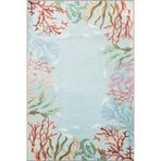 rugs modern Açık Mavi Temalı Su Altı Balık ve Bitki Desenli Kreatif Modern Dekoratif Halı 3432, 100 x 150