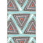 rugs modern Açık Mavi Temalı Üçgen Geometrik Desenli Kreatif Modern Dekoratif Halı 4686, 150 x 300