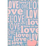 rugs modern Açık Mavi ve Pudra Temalı Karma Love Yazı Desenli Modern Dekoratif Halı 4995, 120 x 200