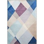 rugs modern Açık Ton Mavi Bej Temalı Karma Geometrik Şekil Desenli Modern Dekoratif Halı 2001, 100 x 200