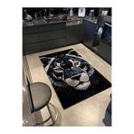rugs modern Animal Koleksiyonu Siyah Bej Kaplan Temalı Dokuma Taban Yıkanabilir Halı animal03, 100 x 150