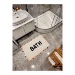 rugs modern Bath Yazılı Ponponlu Banyo Paspası 90×57, 90 x 57