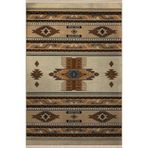 rugs modern Bej Kahve Temalı Geleneksel Motif Etnik Desenli Saçaklı Vintage Dekoratif Halı 3077, 100 x 200