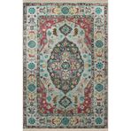 rugs modern Bej Mavi Temalı Geleneksel Motif Etnik Çiçek Desenli Kreatif Vintage Dekoratif Halı 2847, 100 x 250