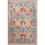 rugs modern Bej Mavi Temalı Motifli Etnik Çiçek Desenli Saçaklı Vintage Dekoratif Halı 3183, 100 x 150