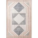 rugs modern Bej Siyah Temalı Çok Renkli Geometrik Şekil Desenli Modern Dekoratif Halı 1910, 100 x 200