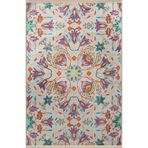 rugs modern Bej Temalı Çok Renkli Etnik Çiçek Desenli Vintage Dekoratif Halı 2824, 80 x 200