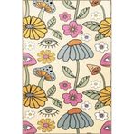 rugs modern Bej Temalı Çok Renkli Etnik Göz ve Çiçek Desenli Kreatif Modern Dekoratif Halı 2347, 120 x 200