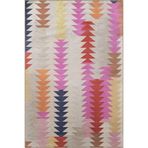 rugs modern Bej Temalı Çok Renkli Geometrik Üçgen Şerit Desenli Kreatif Modern Dekoratif Halı 2337, 100 x 300