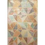 rugs modern Bej Temalı Çok Renkli Geometrik Yıldız Parçası Desenli Modern Dekoratif Halı 2164, 155 x 230