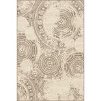 rugs modern Bej Temalı Daire Şekil Etnik Motif Desenli Vintage Dekoratif Halı 4912, 150 x 150