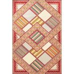 rugs modern Bej Turuncu Temalı Çiçek Geometrik Desenli Vintage Dekoratif Halı 3425, 140 x 200
