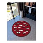 rugs modern Bordo Göz Tema Dokuma Taban Yuvarlak Halı Mira 1413, 100 x 100