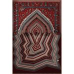 rugs modern Bordo Temalı Çok Renkli Soyut Geleneksel Motif Desenli Vintage Dekoratif Halı 5144, 75 x 150