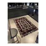 rugs modern Bordo ve Bej Renkli Antik Tasarım Serisi Yaprak Detaylı Desenli Vintage Dekoratif Halı antik13, antik13-100200