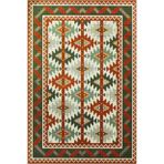 rugs modern Çapraz Çizgili Kahverengi Etnik Desenli Dokuma Taban Halı 4268, 150 x 150