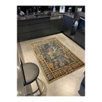 rugs modern Çerçeveli Geometrik Yaprak Desenli Modern Dokuma Taban Halı Miravip555, 150 x 150