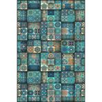 rugs modern Çini İşlemeli Renkli Geometrik Desenli Dokuma Taban ve Dekoratif Yıkanabilir Halı miravip8520, 100 x 200