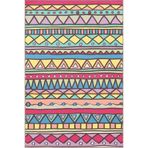rugs modern Çizgili Çapraz ve Geometrik Desenli Çok Renkli Dokuma Taban ve Dekoratif Halı 4367, 75 x 200